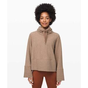 Lululemon Retreat Yourself Pullover Heathered Soft Sand Tan Size M/L Oversized